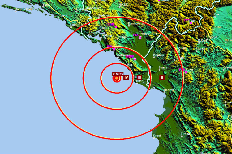 Zemljotres U Jadranskom Moru Osjetio Se Na Jugu Crne Gore BL Portal