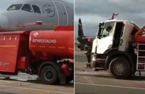 Kamera “uhvatila” nesvakidašnji incident: Sudar cisterne i aviona na aerodromu VIDEO