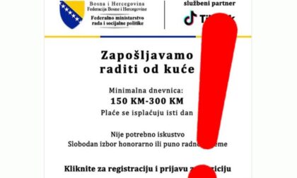 Iz Federalnog ministarstva rada upozorili građane: Oglas za rad od kuće lažan