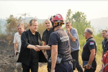 Dačić obišao požarište kod Pirota: Nada se da će vatra uskoro biti ugašena