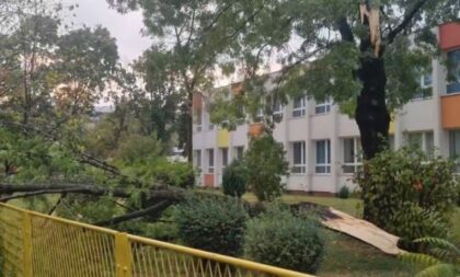 Protutnjalo jako nevrijeme: Drvo se odlomilo u dvorištu banjalučke osnovne škole VIDEO